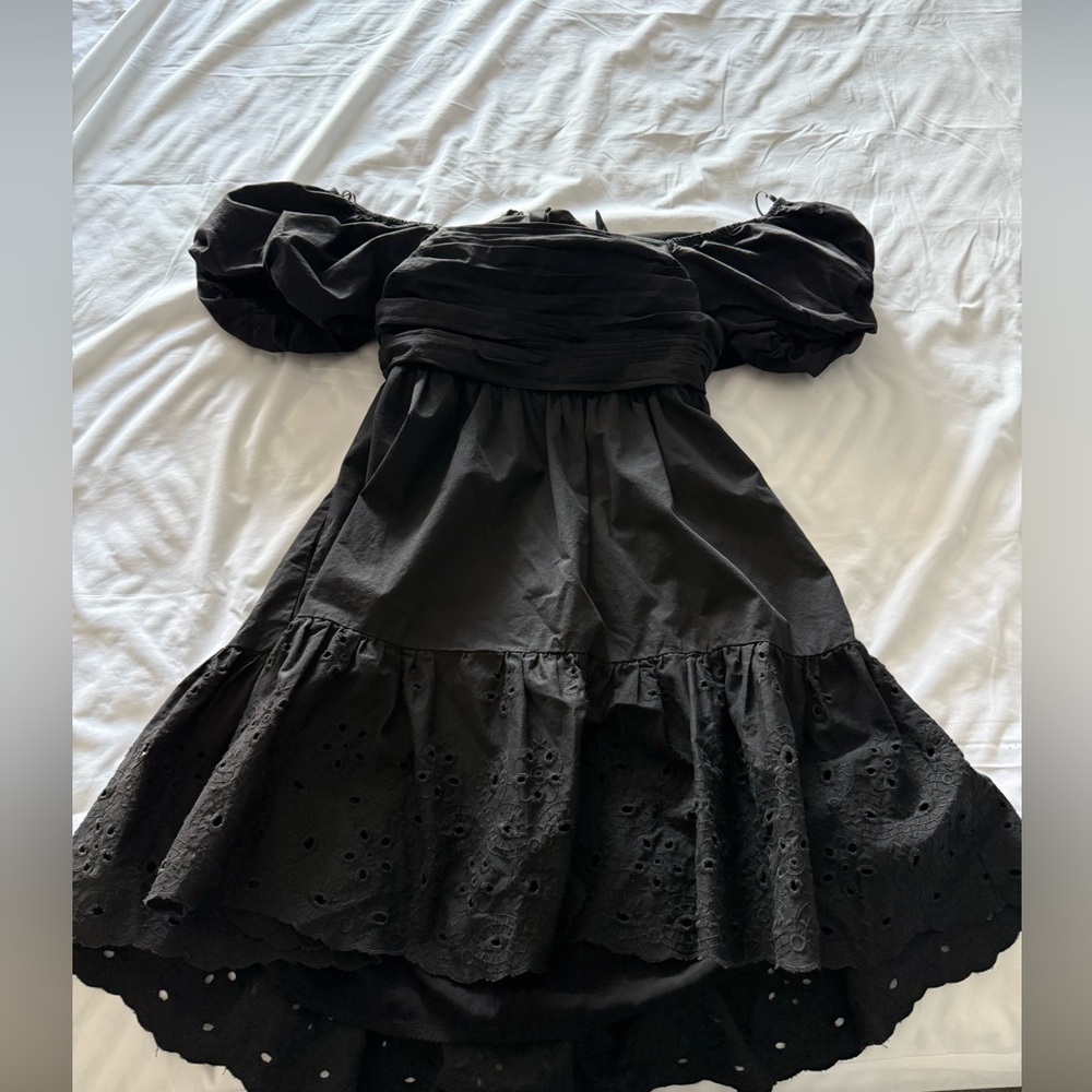 En Saison black eyelet off the shoulder sundress 
Size L